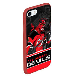 Чехол iPhone 7/8 матовый New Jersey Devils цвета 3D-красный — фото 2
