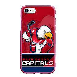 Чехол iPhone 7/8 матовый Washington Capitals, цвет: 3D-малиновый