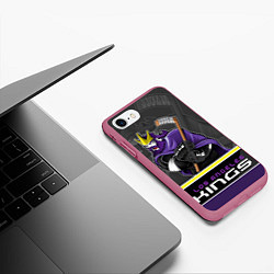 Чехол iPhone 7/8 матовый Los Angeles Kings, цвет: 3D-малиновый — фото 2