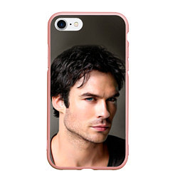 Чехол iPhone 7/8 матовый Ian Somerhalder, цвет: 3D-светло-розовый