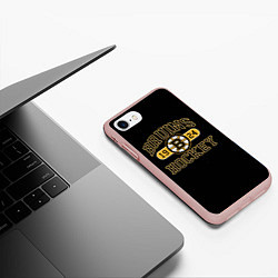 Чехол iPhone 7/8 матовый Boston Bruins: Est.1924, цвет: 3D-светло-розовый — фото 2