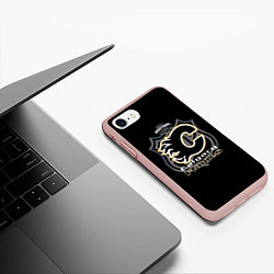 Чехол iPhone 7/8 матовый Calgary Flames Team, цвет: 3D-светло-розовый — фото 2
