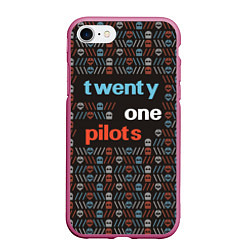 Чехол iPhone 7/8 матовый Twenty One Pilots, цвет: 3D-малиновый