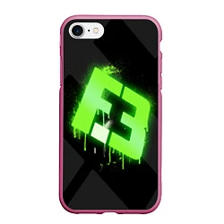 Чехол iPhone 7/8 матовый Flipsid3: Black collection, цвет: 3D-малиновый