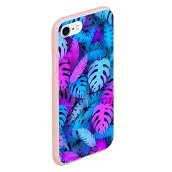 Чехол iPhone 7/8 матовый Сине-розовые тропики, цвет: 3D-светло-розовый — фото 2