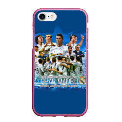 Чехол iPhone 7/8 матовый Real Madrid, цвет: 3D-малиновый
