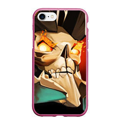 Чехол iPhone 7/8 матовый Skeleton King, цвет: 3D-малиновый