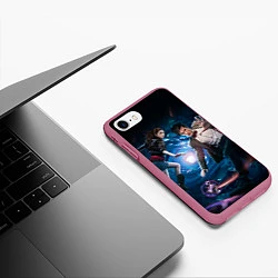 Чехол iPhone 7/8 матовый Доктор Кто art, цвет: 3D-малиновый — фото 2