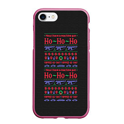 Чехол iPhone 7/8 матовый Новогодний свитер Крепкий орешек, цвет: 3D-малиновый