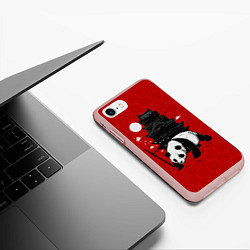 Чехол iPhone 7/8 матовый Panda Warrior, цвет: 3D-светло-розовый — фото 2