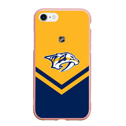 Чехол iPhone 7/8 матовый NHL: Nashville Predators, цвет: 3D-светло-розовый