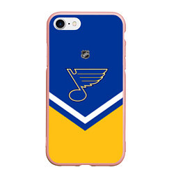 Чехол iPhone 7/8 матовый NHL: St. Louis Blues, цвет: 3D-светло-розовый