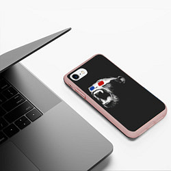 Чехол iPhone 7/8 матовый 3D Monkey, цвет: 3D-светло-розовый — фото 2