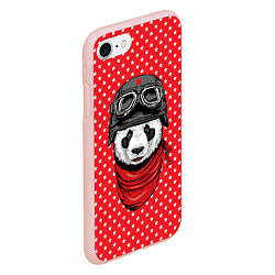 Чехол iPhone 7/8 матовый Панда пилот, цвет: 3D-светло-розовый — фото 2