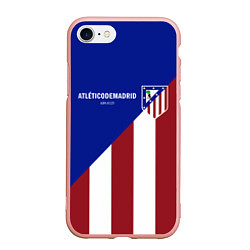 Чехол iPhone 7/8 матовый FC Atletico Madrid, цвет: 3D-светло-розовый
