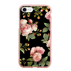 Чехол iPhone 7/8 матовый TOP Roses, цвет: 3D-светло-розовый