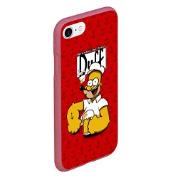 Чехол iPhone 7/8 матовый Duff Beer, цвет: 3D-малиновый — фото 2
