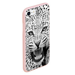 Чехол iPhone 7/8 матовый Белый леопард, цвет: 3D-светло-розовый — фото 2