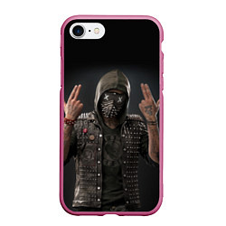 Чехол iPhone 7/8 матовый WatchDogs, цвет: 3D-малиновый