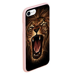 Чехол iPhone 7/8 матовый Львиный рык, цвет: 3D-светло-розовый — фото 2