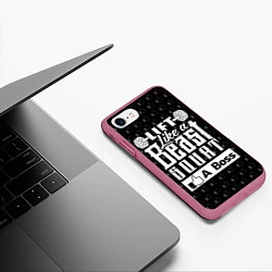Чехол iPhone 7/8 матовый Lift Like A Beast Squat, цвет: 3D-малиновый — фото 2