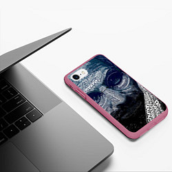 Чехол iPhone 7/8 матовый Стив Джобс, цвет: 3D-малиновый — фото 2