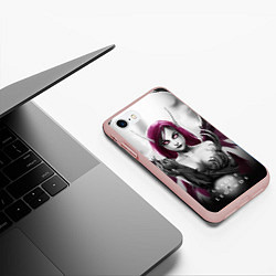 Чехол iPhone 7/8 матовый Cute Demon, цвет: 3D-светло-розовый — фото 2