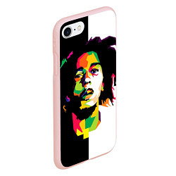 Чехол iPhone 7/8 матовый Bob Marley: Colors, цвет: 3D-светло-розовый — фото 2