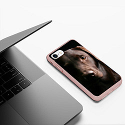 Чехол iPhone 7/8 матовый Лабрадор, цвет: 3D-светло-розовый — фото 2