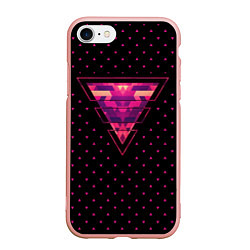 Чехол iPhone 7/8 матовый Треугольная геометрия, цвет: 3D-светло-розовый