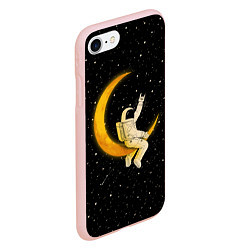 Чехол iPhone 7/8 матовый Лунный наездник, цвет: 3D-светло-розовый — фото 2