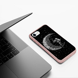 Чехол iPhone 7/8 матовый Лунный шахтер, цвет: 3D-светло-розовый — фото 2