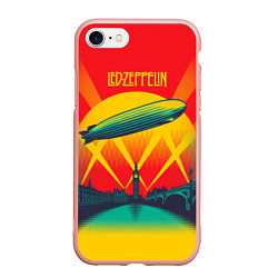 Чехол iPhone 7/8 матовый Led Zeppelin: Hindenburg, цвет: 3D-светло-розовый