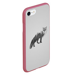 Чехол iPhone 7/8 матовый Лесная лиса, цвет: 3D-малиновый — фото 2