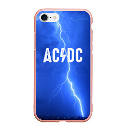 Чехол iPhone 7/8 матовый AC/DC: Lightning, цвет: 3D-светло-розовый
