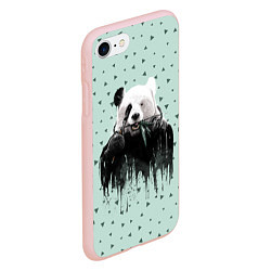 Чехол iPhone 7/8 матовый Панда-художник, цвет: 3D-светло-розовый — фото 2