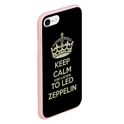 Чехол iPhone 7/8 матовый Keep Calm & Led Zeppelin, цвет: 3D-светло-розовый — фото 2