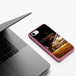 Чехол iPhone 7/8 матовый Улицы Лондона, цвет: 3D-малиновый — фото 2