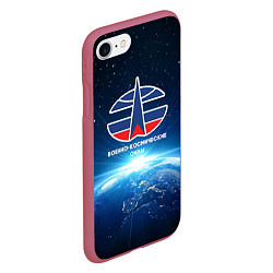 Чехол iPhone 7/8 матовый Космические войска 7, цвет: 3D-малиновый — фото 2
