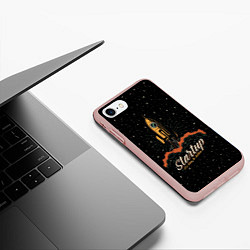 Чехол iPhone 7/8 матовый Startup Space, цвет: 3D-светло-розовый — фото 2