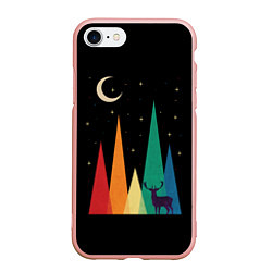 Чехол iPhone 7/8 матовый Винтажная ночь, цвет: 3D-светло-розовый
