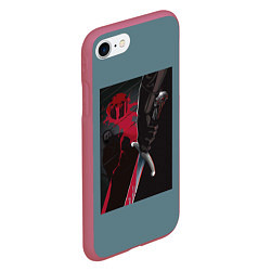 Чехол iPhone 7/8 матовый Blooded Sword, цвет: 3D-малиновый — фото 2