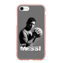 Чехол iPhone 7/8 матовый Leo Messi, цвет: 3D-светло-розовый