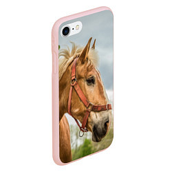 Чехол iPhone 7/8 матовый Игривая лошадка, цвет: 3D-светло-розовый — фото 2