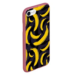 Чехол iPhone 7/8 матовый Бананы, цвет: 3D-малиновый — фото 2
