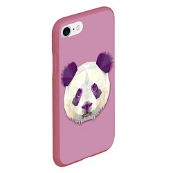 Чехол iPhone 7/8 матовый Геометрическая панда, цвет: 3D-малиновый — фото 2