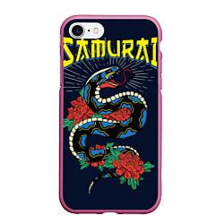 Чехол iPhone 7/8 матовый Samurai Snake, цвет: 3D-малиновый