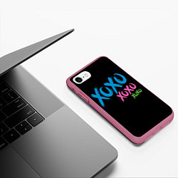 Чехол iPhone 7/8 матовый Хо-хо-хо, цвет: 3D-малиновый — фото 2