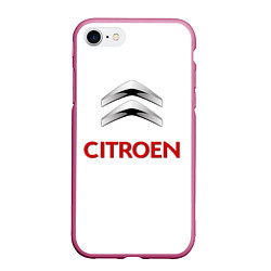 Чехол iPhone 7/8 матовый Сitroen, цвет: 3D-малиновый