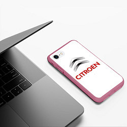 Чехол iPhone 7/8 матовый Сitroen, цвет: 3D-малиновый — фото 2